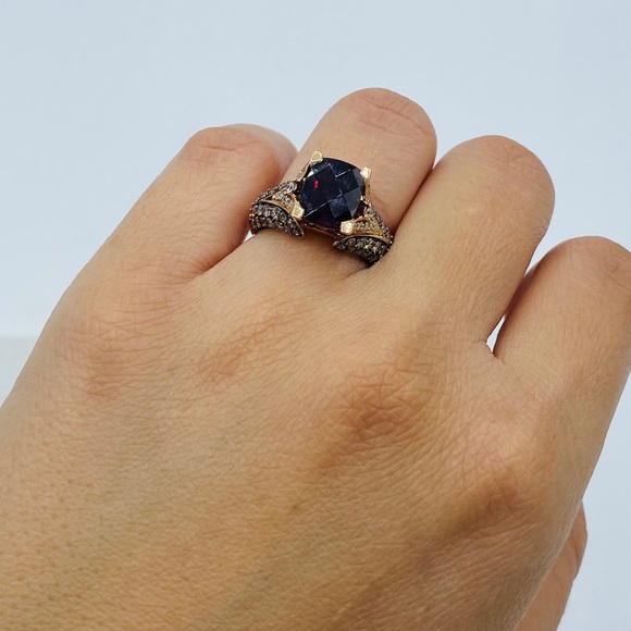 Levian Raspberry Rhodolite Garnet Diamond Ring - Picture 5 of 8